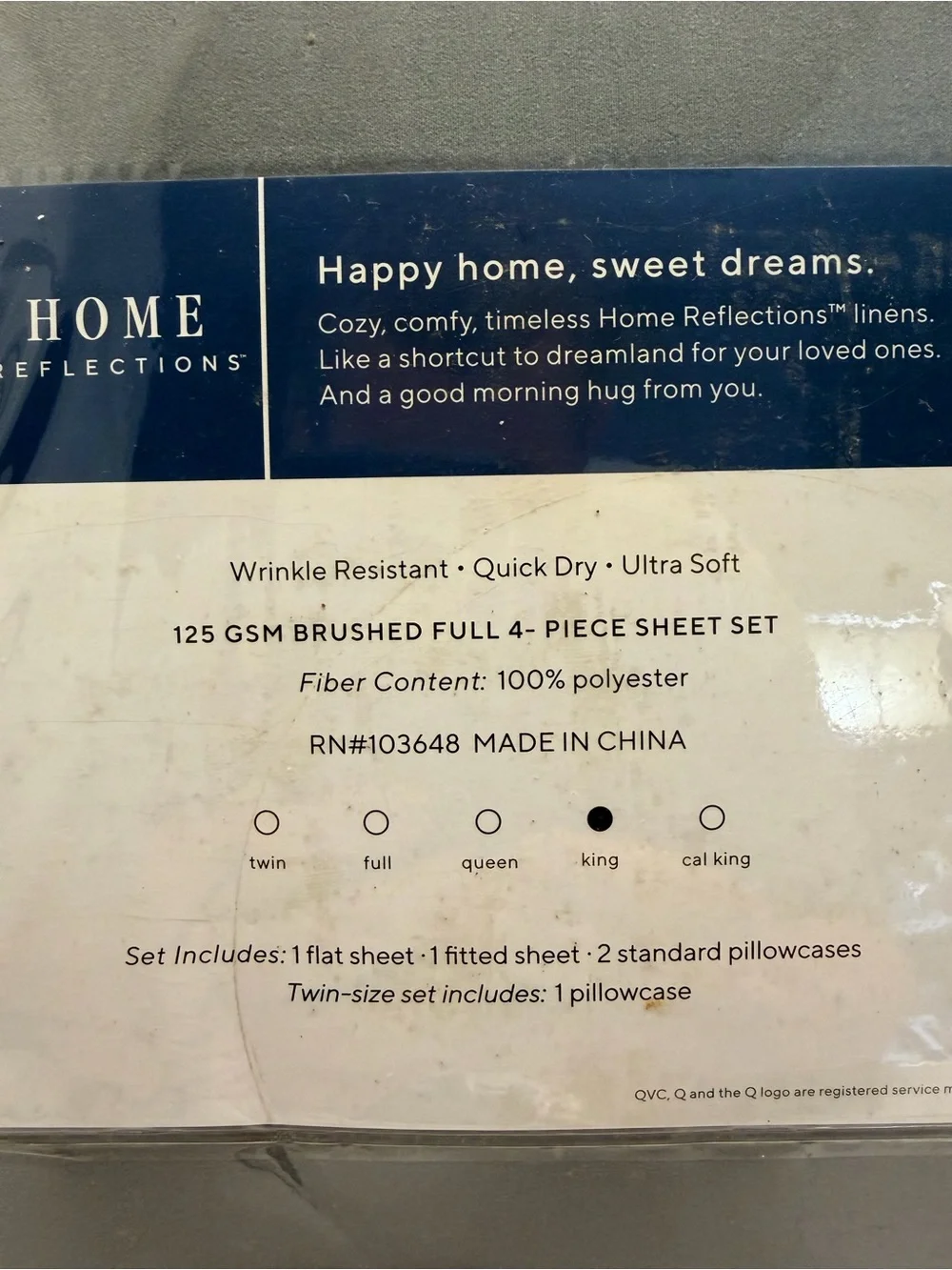 Home Reflections King Size 4 Piece Sheet Set